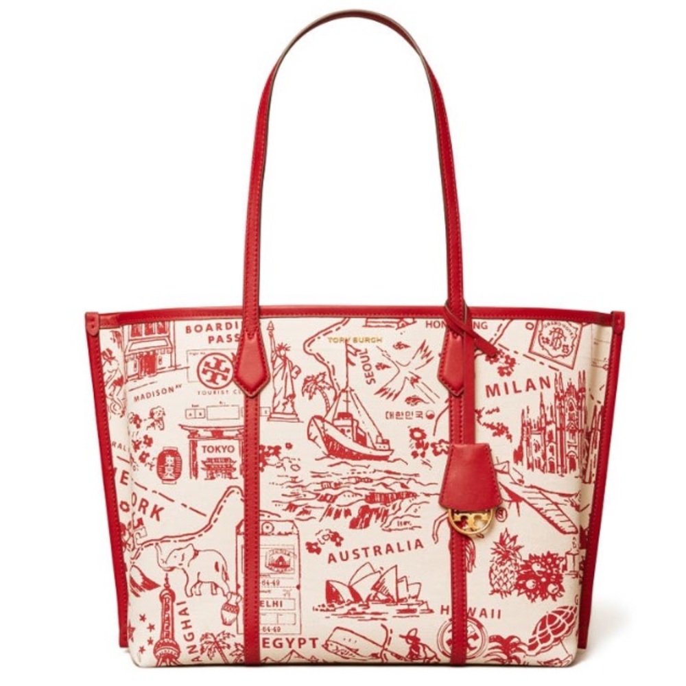 TORY BURCH Perry Coated Canvas/Leather Tote NWT